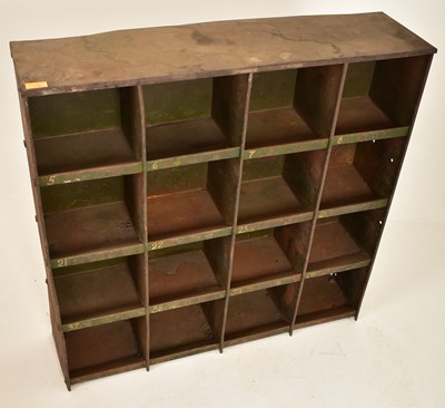 Lot 512 - VINTAGE 20TH CENTURY INDUSTRIAL PIGEON HOLE CABINET