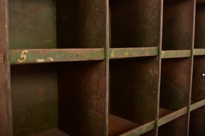 Lot 512 - VINTAGE 20TH CENTURY INDUSTRIAL PIGEON HOLE CABINET