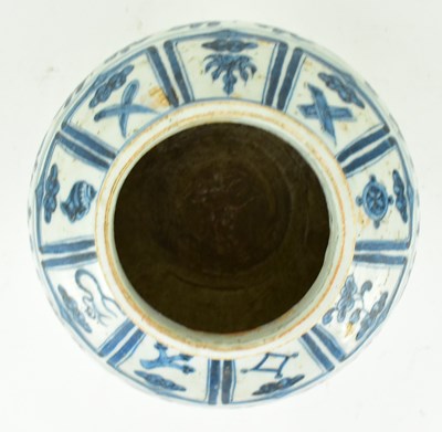 Lot 116 - YUAN STYLE BLUE AND WHITE CERAMIC JAR 元 青花缠枝莲罐