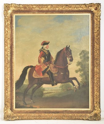 Lot 500 - CIRCLE OF DAVID MORIER (C. 1705-1770) - EQUESTRIAN PORTRAIT OF KING GEORGE II