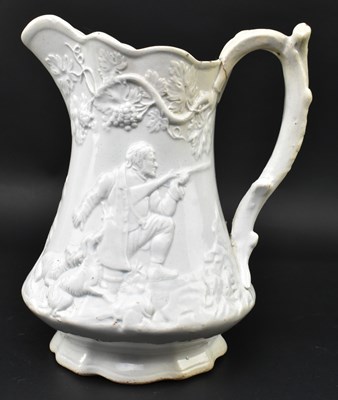 Lot 176 - 19TH CENTURY VICTORIAN SALT GLAZED HUNTING PITCHER JUG