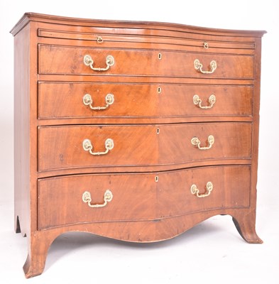 Lot 395 - GEORGE III 19TH CENTURY MAHOGANY SERPENTINE FRONT CHEST OF DRAWERS