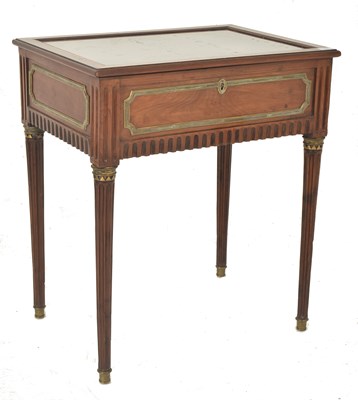 Lot 426 - FRENCH LOUIS XVI STYLE MAHOGANY & GILDED BIJOUTERIE TABLE