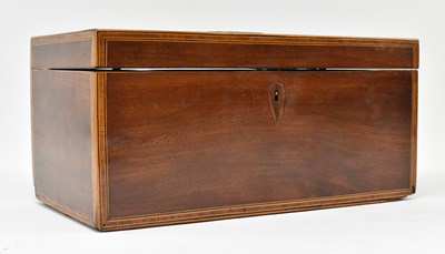 Lot 184 - EARLY 19TH CENTURY REGENCY MAHOGANY & MARQUETRY INLAID TEA CADDY