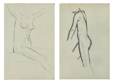 Lot 591 - ERIC GILL (B.1882-1940) - PAIR OF FRAMED NUDES