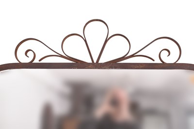 Lot 521 - LARGE VINTAGE WROUGHT IRON WALL MANTLE MIRROR