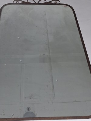 Lot 521 - LARGE VINTAGE WROUGHT IRON WALL MANTLE MIRROR