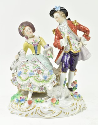 Lot 182 - EARLY 20TH CENTURY SITZENDORF PORCELAIN COURTING COUPLE FIGURINE