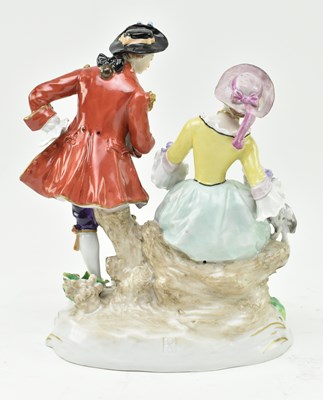 Lot 182 - EARLY 20TH CENTURY SITZENDORF PORCELAIN COURTING COUPLE FIGURINE