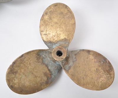 Lot 271 - THREE VINTAGE BRASS BOAT PROPELLERS