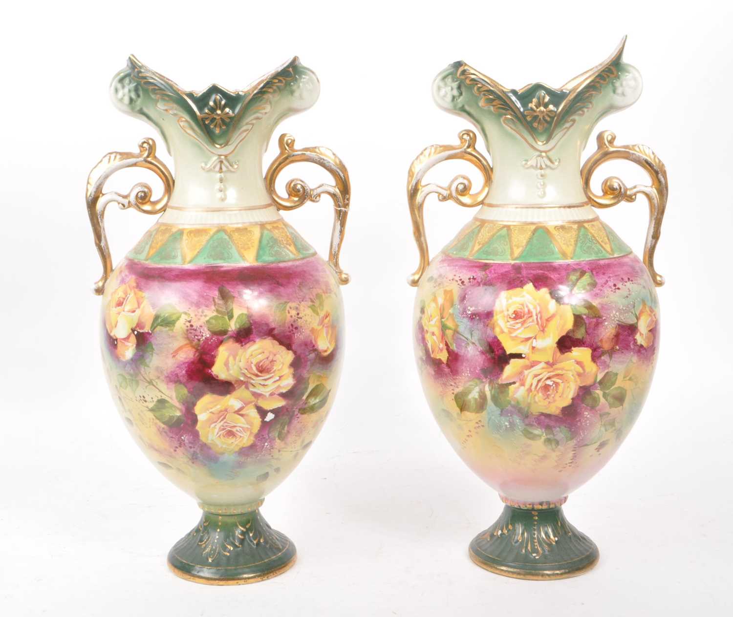 Lot 49 - TWO MID 19TH CENTURY ROYAL WORCESTER VASES