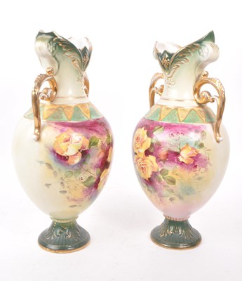 Lot 49 - TWO MID 19TH CENTURY ROYAL WORCESTER VASES