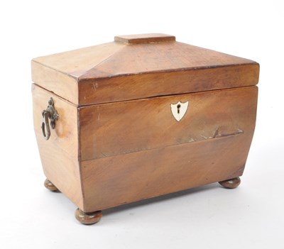 Lot 273 - LATE 19TH CENTURY WALNUT SARCOPHAGUS TEA CADDY