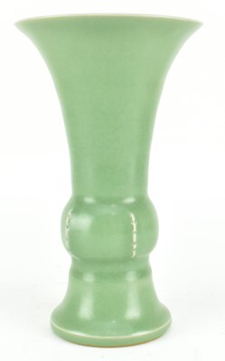 Lot 18 - LONGQUAN CELADON GU-SHAPE VASE 龙泉青釉花觚