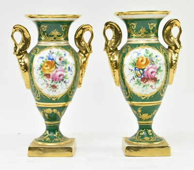 Lot 178 - LA TELLAC A PARIS - PAIR OF EARLY 20TH CENTURY PORCELAIN URNS