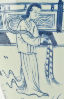 Lot 78 - MING BLUE AND WHITE FIGURINE MEIPING VASE 明 青花人物梅瓶