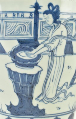 Lot 78 - MING BLUE AND WHITE FIGURINE MEIPING VASE 明 青花人物梅瓶