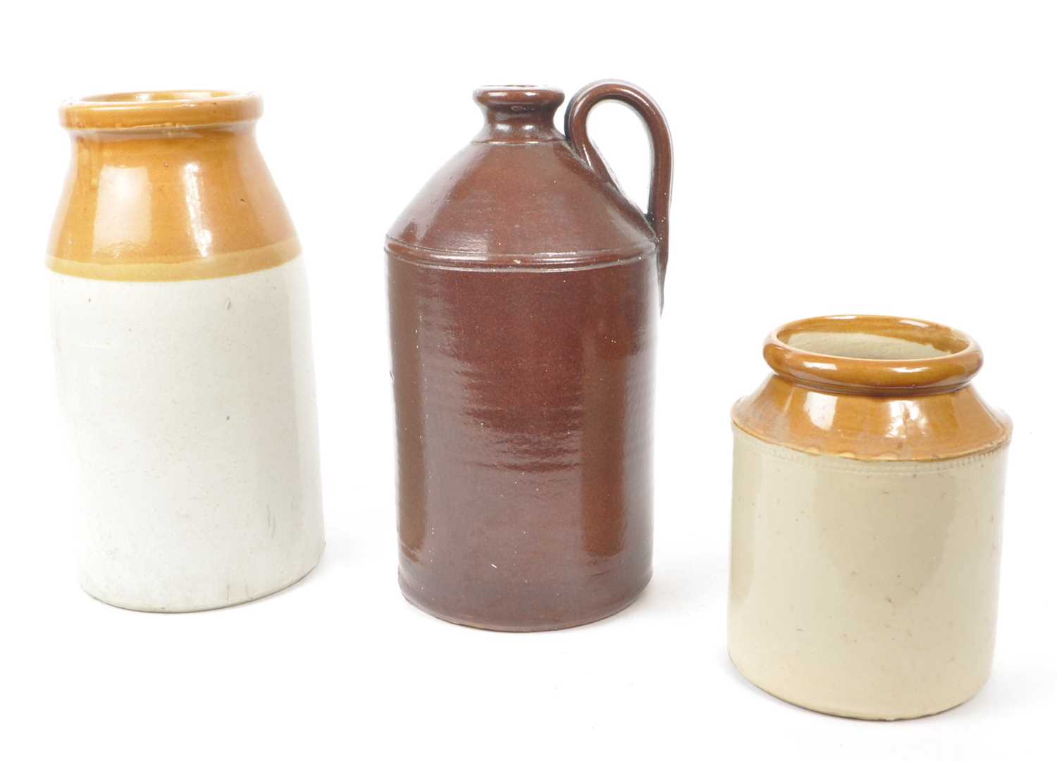Lot 54 - THREE 19TH CENTURY PIECES OF STONEWARE JARS