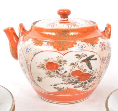 Lot 55 - EARLY 20TH CENTURY EGG PORCELAIN JAPANESE TEA SET W/ PIN DISH