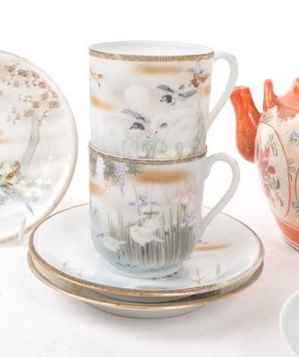 Lot 55 - EARLY 20TH CENTURY EGG PORCELAIN JAPANESE TEA SET W/ PIN DISH