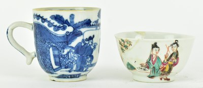 Lot 93 - COLLECTION OF FOUR 18TH CENTURY TEACUPS 十八/十九世纪杯子四件