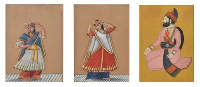 Lot 120 - THREE 19TH CENTURY INDIAN MUGHAL SCHOOL MINIATURE PAINTINGS