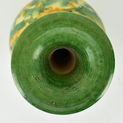 Lot 108 - LIAO DYNASTY SANCAI GLAZED YUHUCHUN VASE 辽代三彩团花纹玉壶春瓶