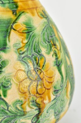 Lot 108 - LIAO DYNASTY SANCAI GLAZED YUHUCHUN VASE 辽代三彩团花纹玉壶春瓶