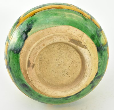 Lot 108 - LIAO DYNASTY SANCAI GLAZED YUHUCHUN VASE 辽代三彩团花纹玉壶春瓶