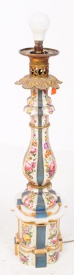 Lot 60 - TALL PORCELAIN TABLE LAMP AND SHADE