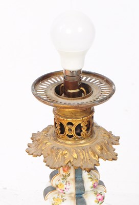 Lot 60 - TALL PORCELAIN TABLE LAMP AND SHADE