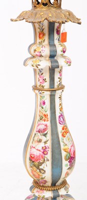 Lot 60 - TALL PORCELAIN TABLE LAMP AND SHADE