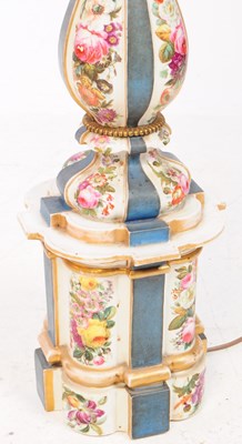 Lot 60 - TALL PORCELAIN TABLE LAMP AND SHADE