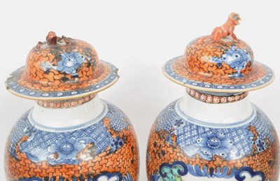 Lot 69 - PAIR OF CHINESE EXPORT MANDARIN PALETTE BALUSTER VASES