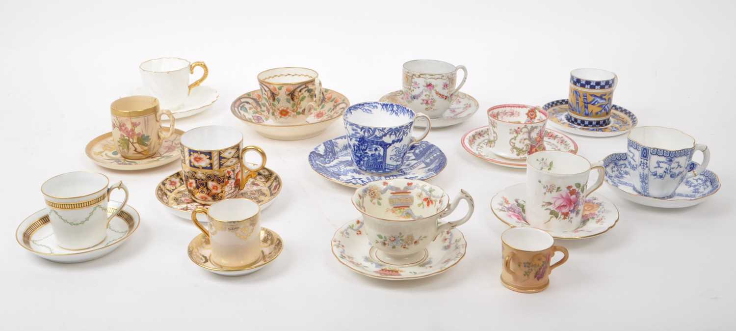 Lot 66 - COLLECTION OF 19TH CENTURY & LATER PORCELAIN CABINET CUPS & SAUCERS