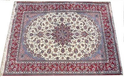 Lot 465 - LARGE PERSIAN SEIRAFIAN ISFAHAN SIGNED CARPET RUG