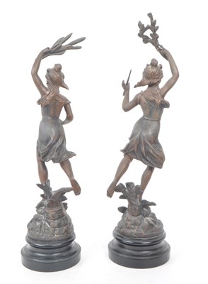 Lot 287 - PAIR OF FRENCH FABRICATION FRANCAISE SPELTER FIGURES