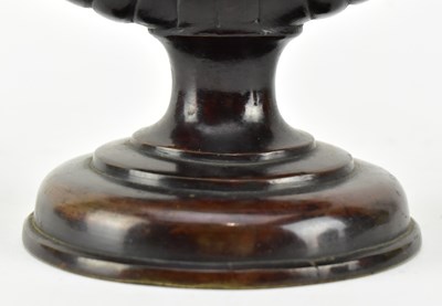 Lot 87 - JAPANESE MEIJI PERIOD HEAVY BRONZE MOON FLASK FORM VASE