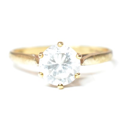 Lot 497 - HALLMARKED 9CT GOLD & CZ SOLITAIRE RING