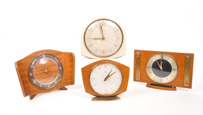 Lot 294 - COLLECTION OF FOUR MID CENTURY MANTEL CLOCKS