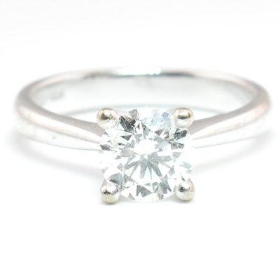 Lot 400a - 18CT WHITE GOLD & DIAMOND SOLITAIRE RING WITH GIA REPORT