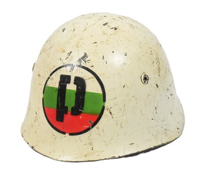 Lot 259 - VINTAGE BULGARIAN MILITARY POLICE HELMET