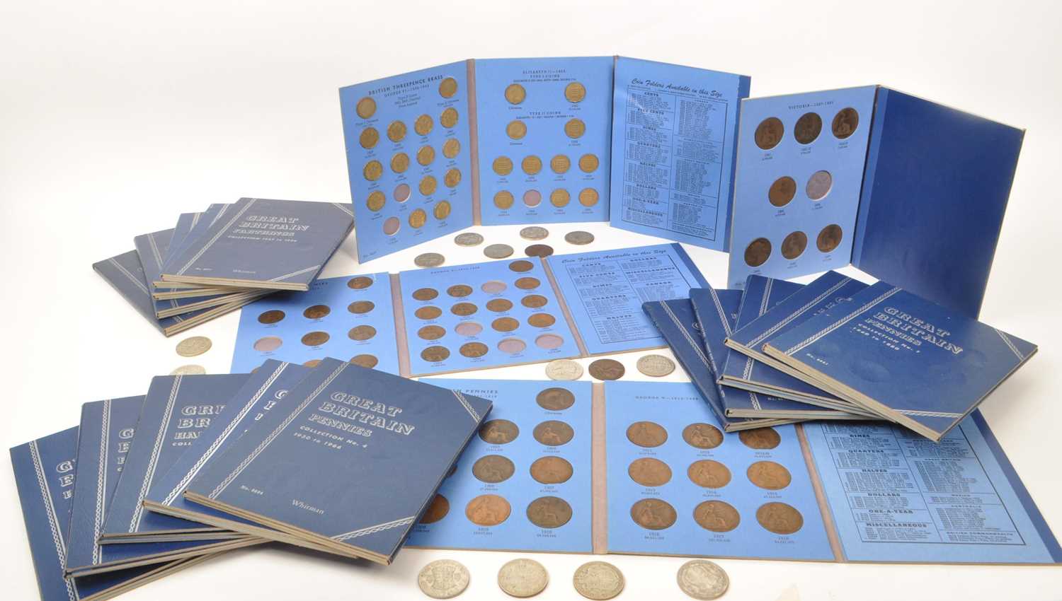 Lot 488 - WHITMAN - NINETEEN PART COMPLETE BRITAIN COIN FOLDERS