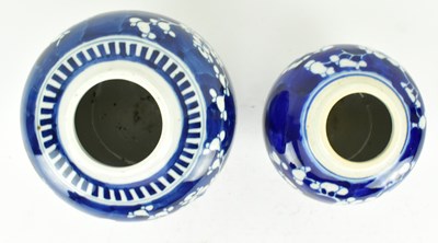 Lot 49 - COLLECTION OF THREE QING DYNASTY PRUNUS VASE AND JARS 清 冰梅瓶和罐三个