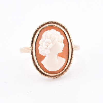 Lot 337 - 9CT GOLD CAMEO RING