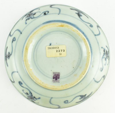 Lot 81 - QING BLUE AND WHITE PLATE TEK SHING SHIPWRECK 清 "的惺" 船货 青花碟