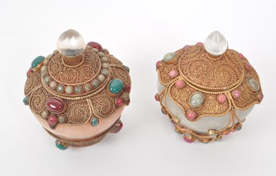Lot 299 - TWO TIBETAN QUARTZ POTS