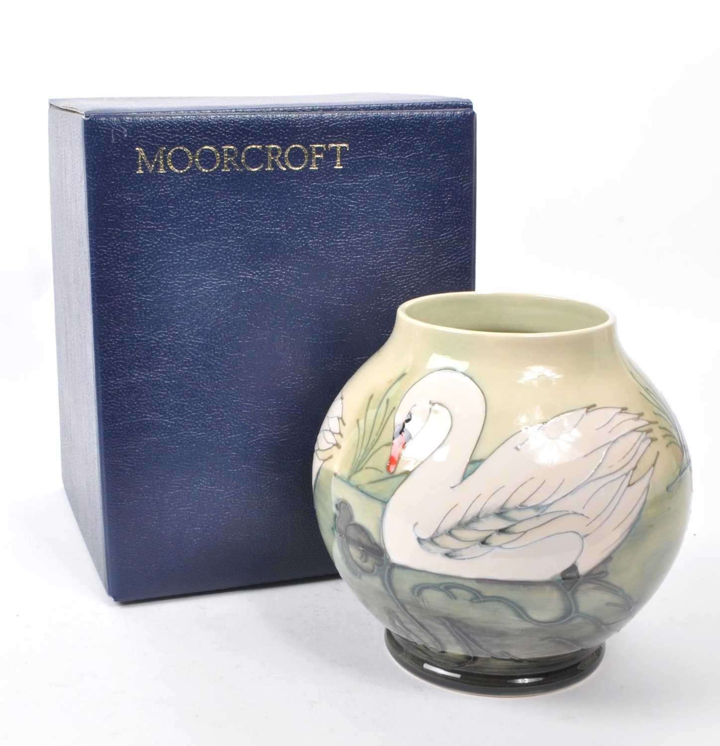 Lot 78 - MOORCROFT POTTERY - LIMITED EDITION SWAN CERAMIC VASE