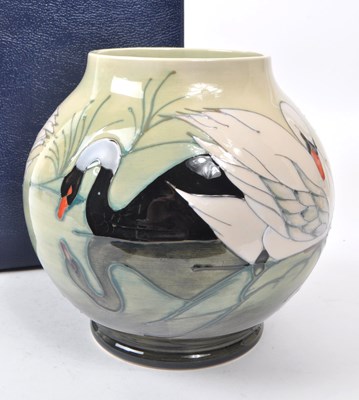 Lot 78 - MOORCROFT POTTERY - LIMITED EDITION SWAN CERAMIC VASE