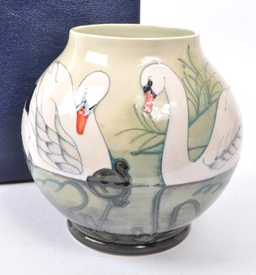 Lot 78 - MOORCROFT POTTERY - LIMITED EDITION SWAN CERAMIC VASE